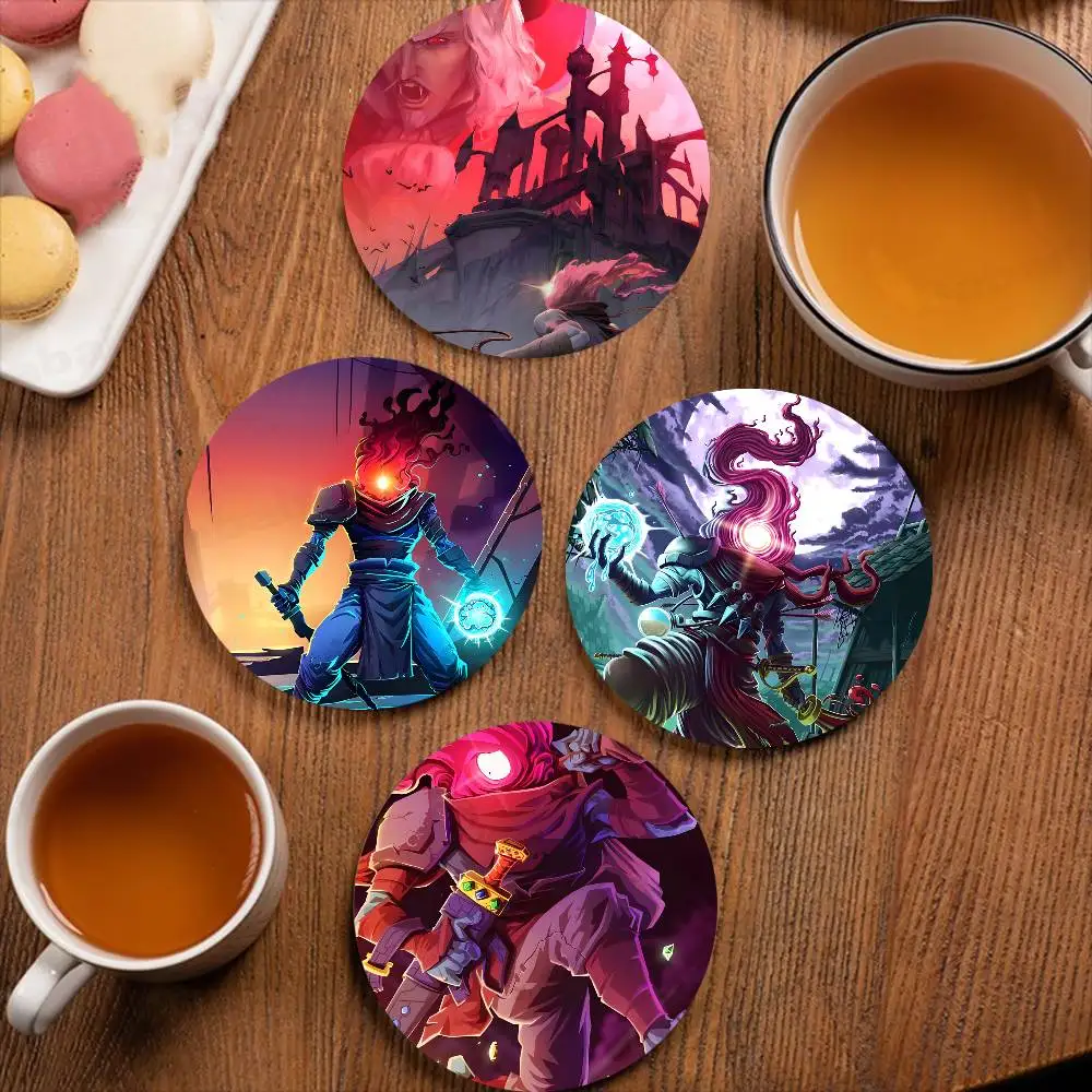 Dead Cells Wood Coasters Colorful Round Coaster Non-slip Heat Insulation Coffee Mats Home Accessories Kitchen