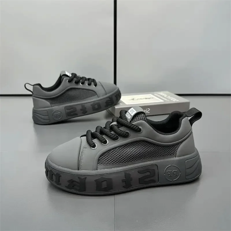 

2025 Spring Breathable Board Shoes Thin Versatile Low Top Platform Increased Height Ultra Soft Fashion Mesh Shoes Casual Shoes