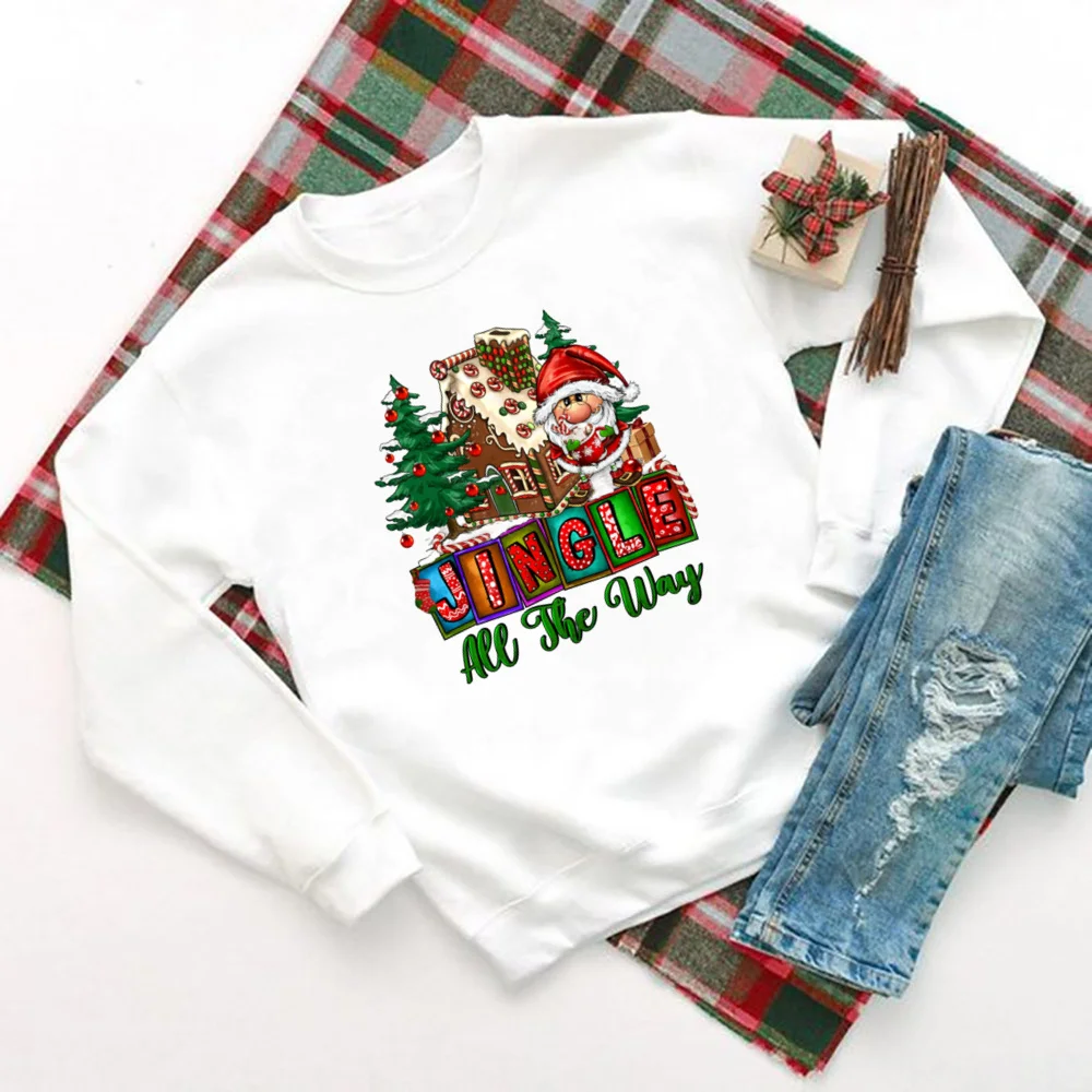 Just A Girl Who Loves Christmas Printed Sweatshirt Women Christmas Hoodie Tops Holiday Sweater Winter Holidy Outfit Sweatshirts