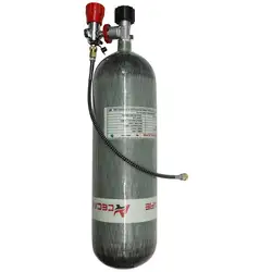 Acecare 탄소 섬유 실린더 다이빙 탱크, HPA 공기 병, M18 * 1.5 밸브 및 필링 스테이션 스쿠버, 4500Psi 300Bar, 30Mpa, 6.8L