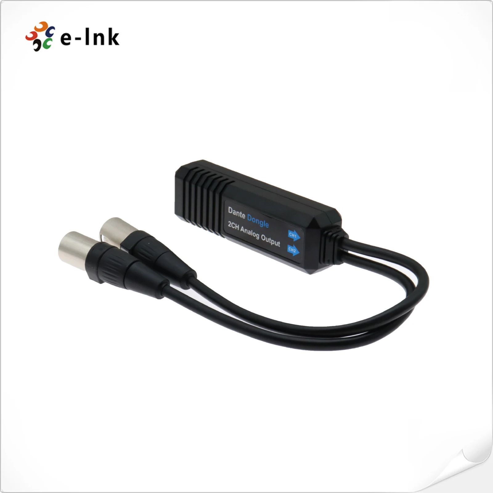 محول محول Dongle الناتج التناظري من دانتي ، 2CH