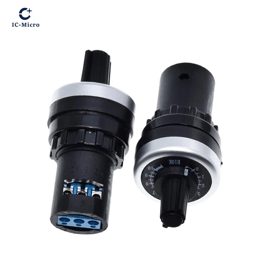 XZG LA42DWQ-22 1K 2K 5K 10K 22mm Diameter Pots Rotary Potentiometer Converter Governor Inverter Resistance Switch 1PCS
