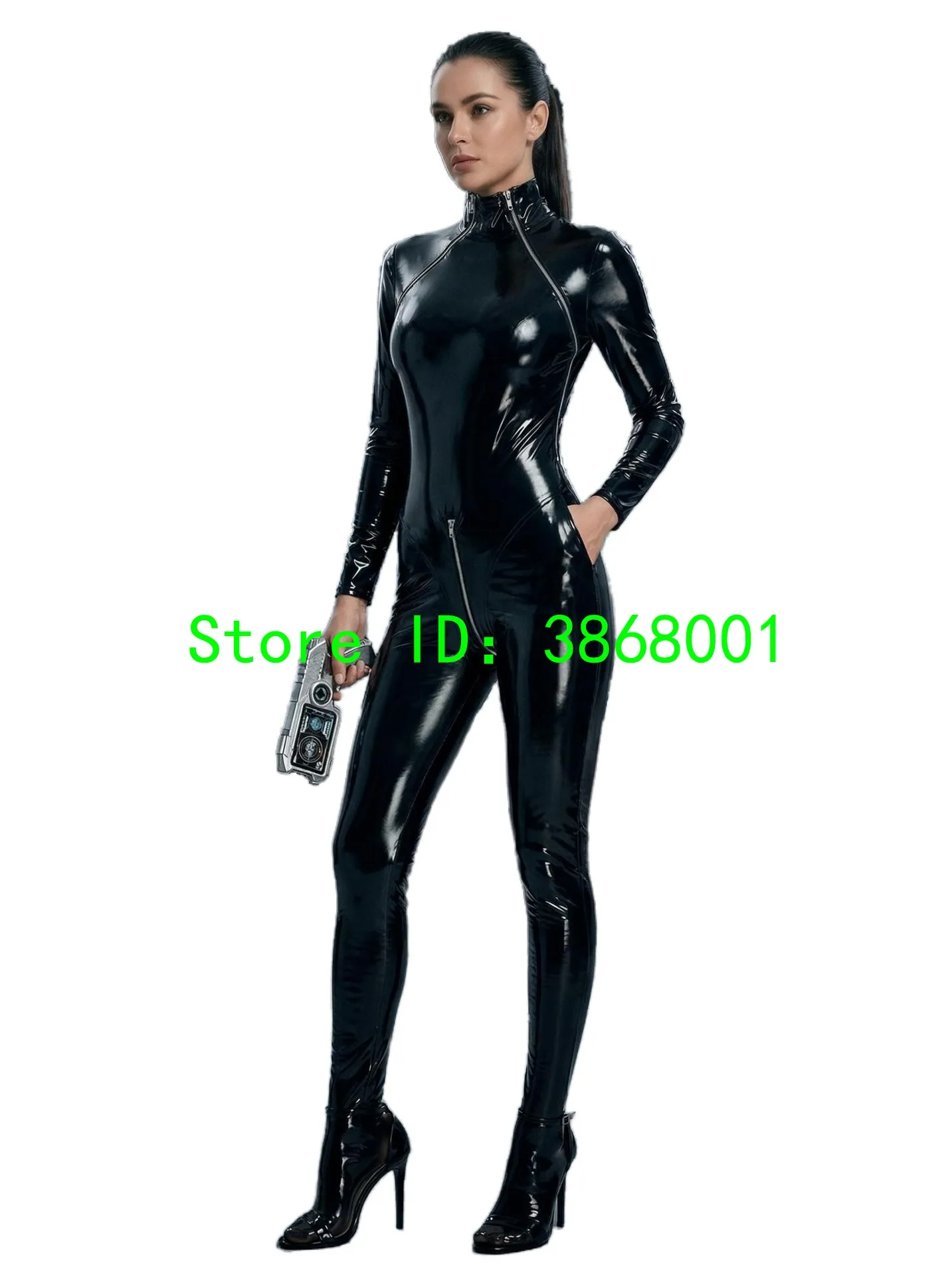 

women's faux latex T-Shaped briefs smooth waterproof bouncy mirror latex ammonia Bodysuit Fancy Dress catsuit Halloween Party