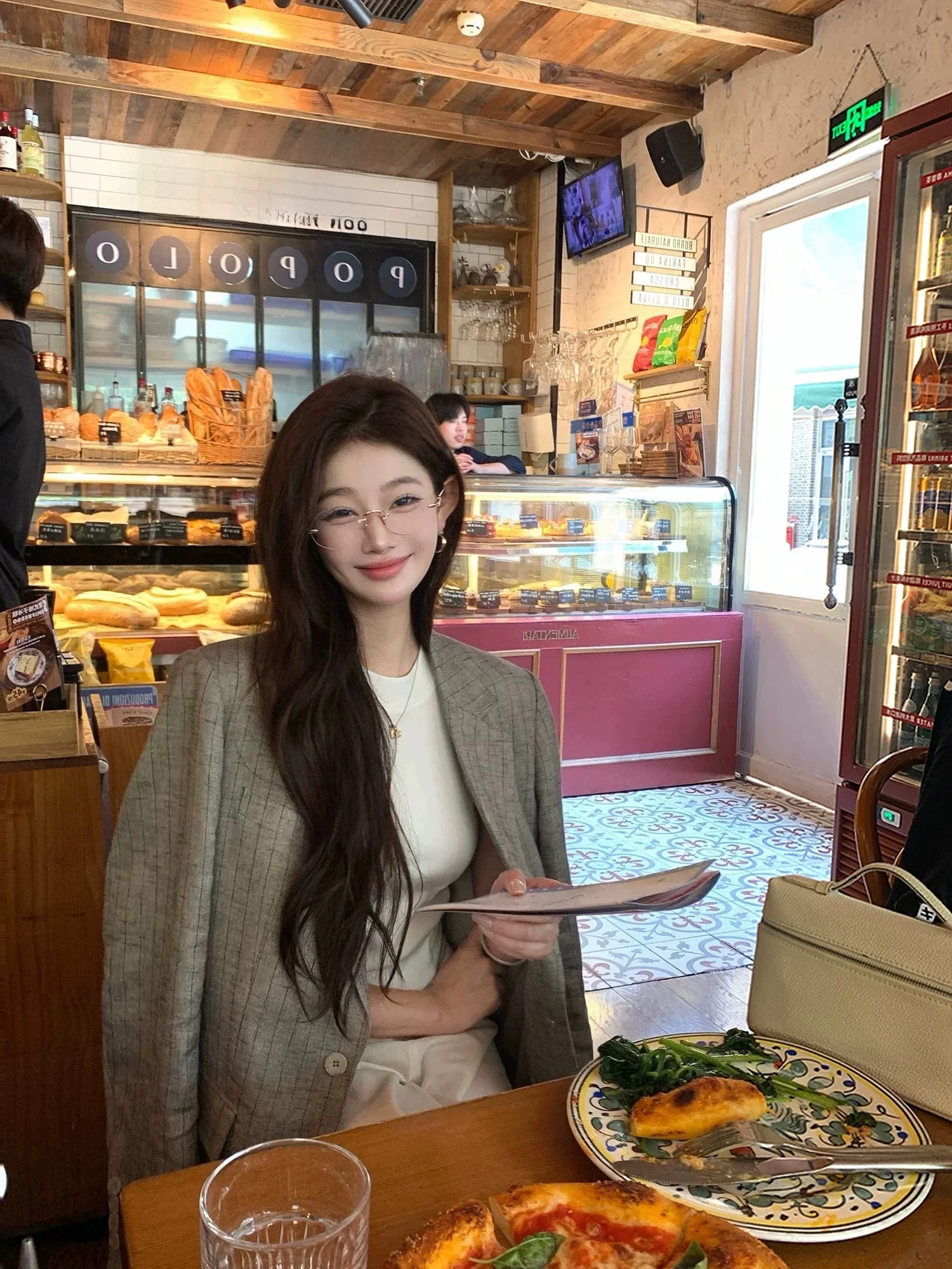 

Ladies' Linen Suit Jaet Gold Stripe Vintage Design Spring Autumn New Sle Street Faion Casual Busin Par Daily Use