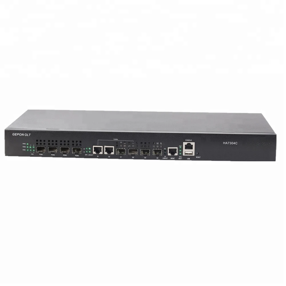 HA7304C 1AC+1DC fiber optic equipment Epon Olt 4 SFP PON + 2 RJ45 UPLINK + 2 1000M SFP Ftth olt with 4 SFP