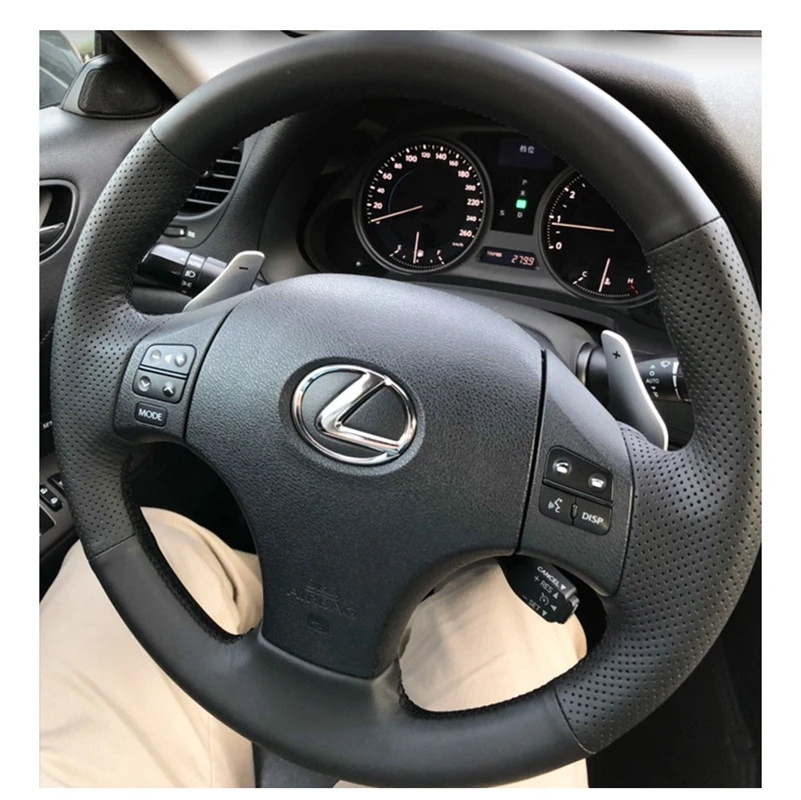 DIY Black Microfiber Leather Anti-Slip Car Steering Wheel Braid Cover For Lexus IS IS250 IS250C S350 IS300C IS350C Accessories