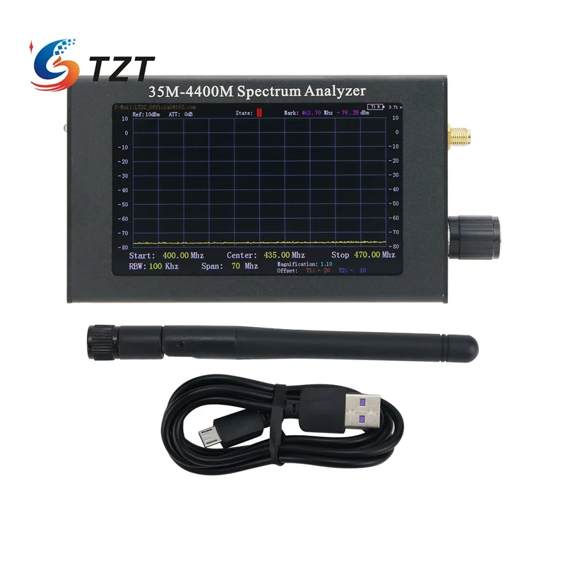 

TZT 35M-4400M 4.3 Inch Professional Handheld Mini Spectrum Analyzer Measurement of Interphone Signal With LCD TFT 480*800 Screen