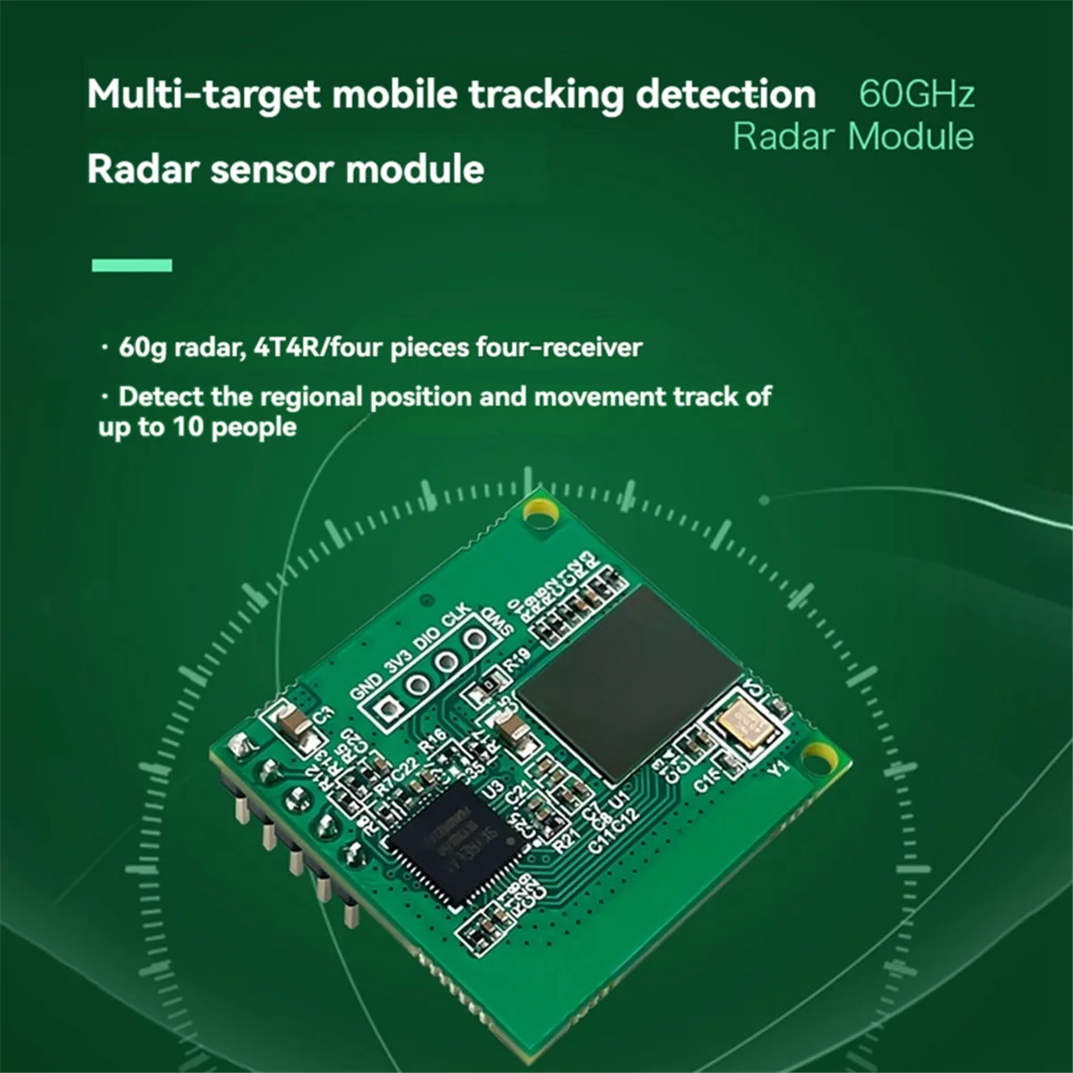 A62T-LD6001A 60GHz MmWave Radar Sensor Module 4T 4R Low Power Consumption Human Presence Sensor Module