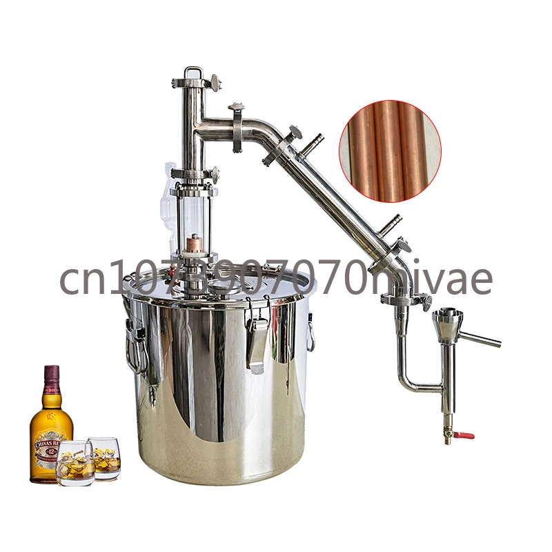 

33L 304 Stainless Steel Distilled Gin Basket Small Distillation Equipment Alcohol Distiller Copper Tube Winery Fittings