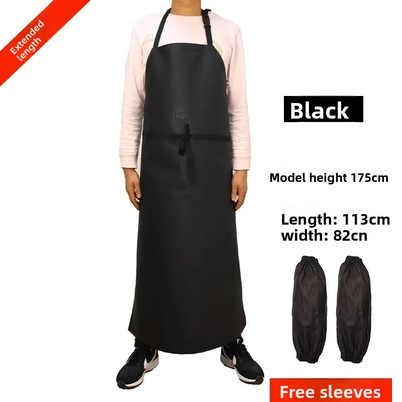 

PU Apron Plastic Work Smock Waterproof for Kitchen Housework Restaurant Butcher Clean Industrial Chemical Resistant