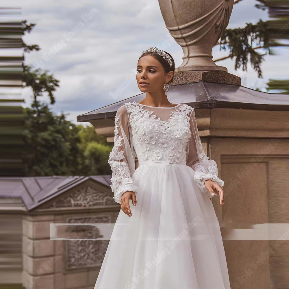 2025, elegante Damen-Hochzeitskleider, hochwertige A-Linie, Tüll-Brautkleider, Wischlänge, Bankett, Vestidos de Novias, individuell gestaltet