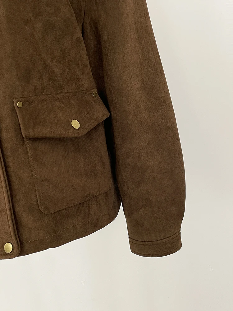 المرأة ربيع الخريف فو الجلود الملابس موضة قصيرة وهمية جلدية سترة جلدية من جلد الغزال الإناث الاصطناعي بولي معطف معطف جلد سيدة