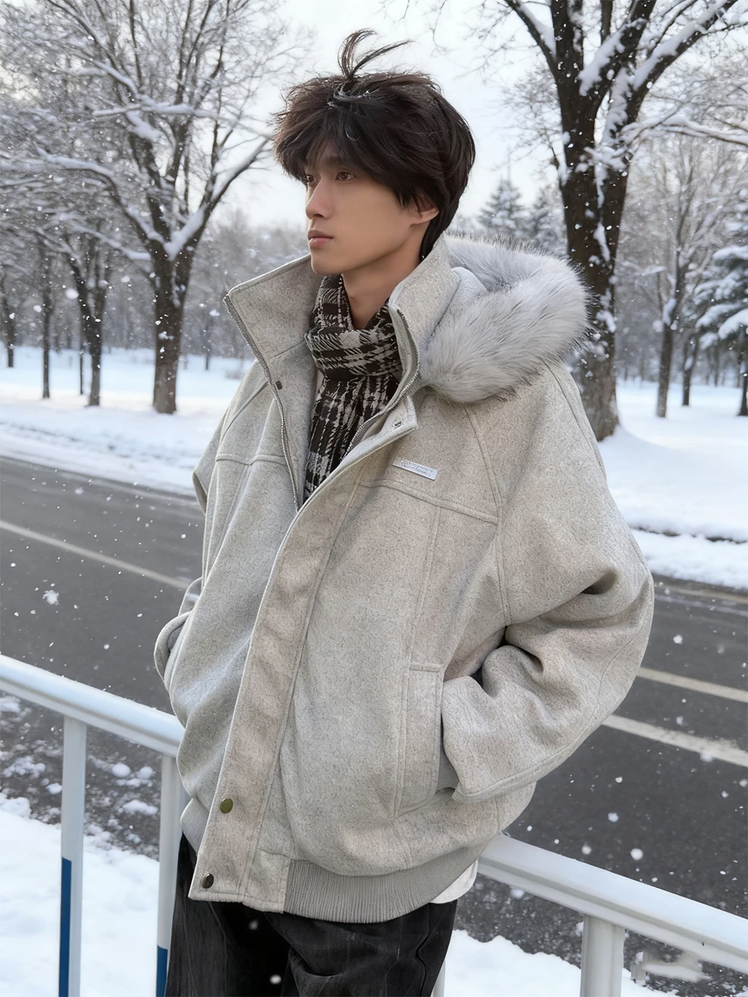 

Утепленная хлопковая куртка с воротником из шерсти и капюшоном для мужчин, зимняя теплая, морозостойкая, в американском стиле, Mountain Eagle