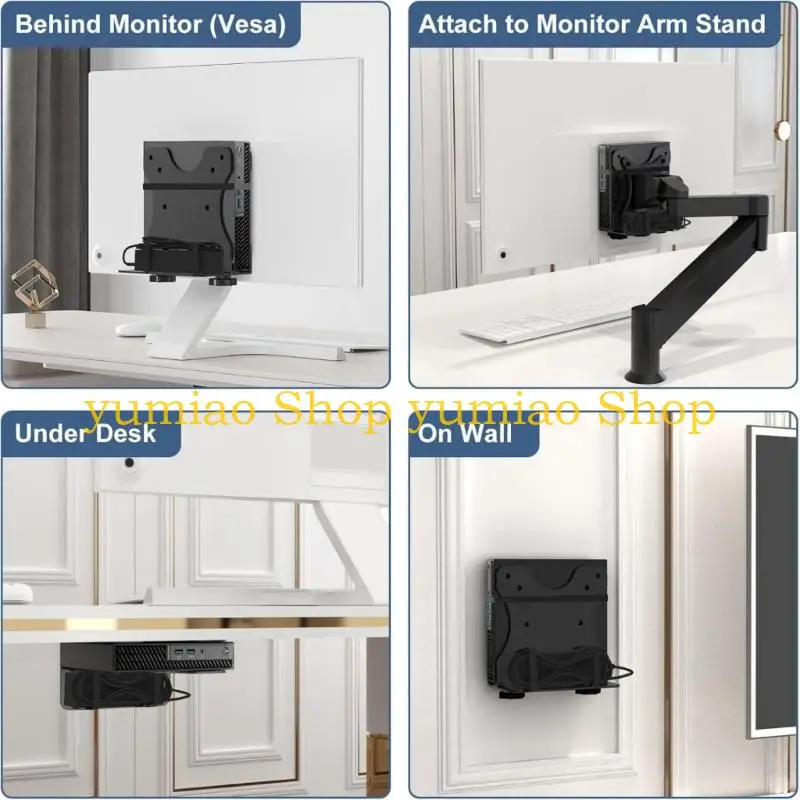 Soporte montaje para PC pequeño 587B, fácil instalación, ahorro espacio, soporte montaje en pared para cliente fino