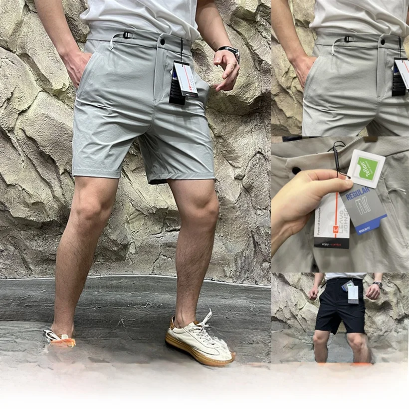 

Leavo Johnson Men's Casual Tech Fabric Outdoor orts Summer Straight Leg ort Pants Youthful Energy Pure Color 2025 Summer