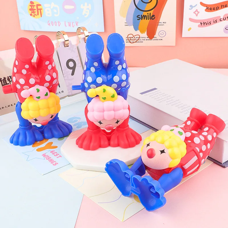 

Children Clockwork Inverted Jumping Clown Toy Cute Clown Whind-up Jumping Fidget Baby Learning Crawling Interactive Funny Gift