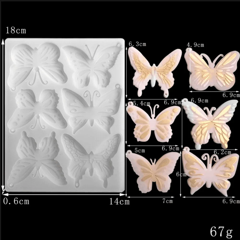 Butterfly Starfish Bows Silicone Mold Epoxy Resin Keyring Eardrop Resin Drop Glue Pendant Decoration Mold Jewelry Making Crystal