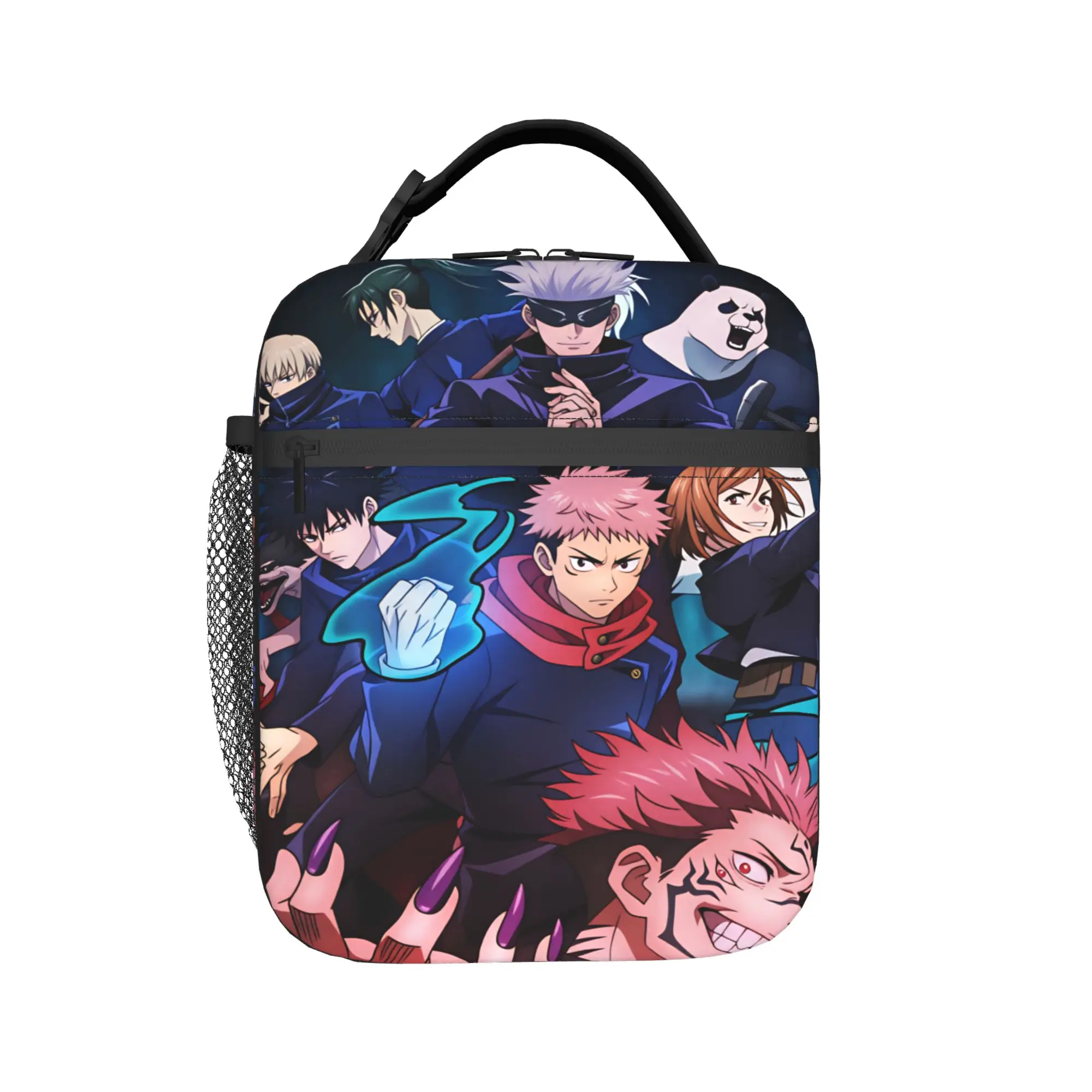 J-Jujutsu Kaisens Lunch Bag  Kawaii Lunch Box Outdoor Picnic Portable Tote Food Bags For Women Waterproof Print Cooler Bag