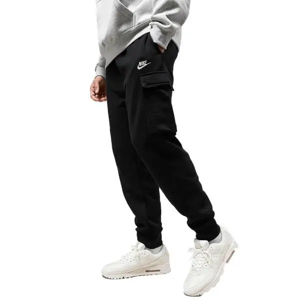 نايك الرجال NSW نادي البضائع الصوف عداء ببطء السراويل Sweatsuits الأسود CD3129-010