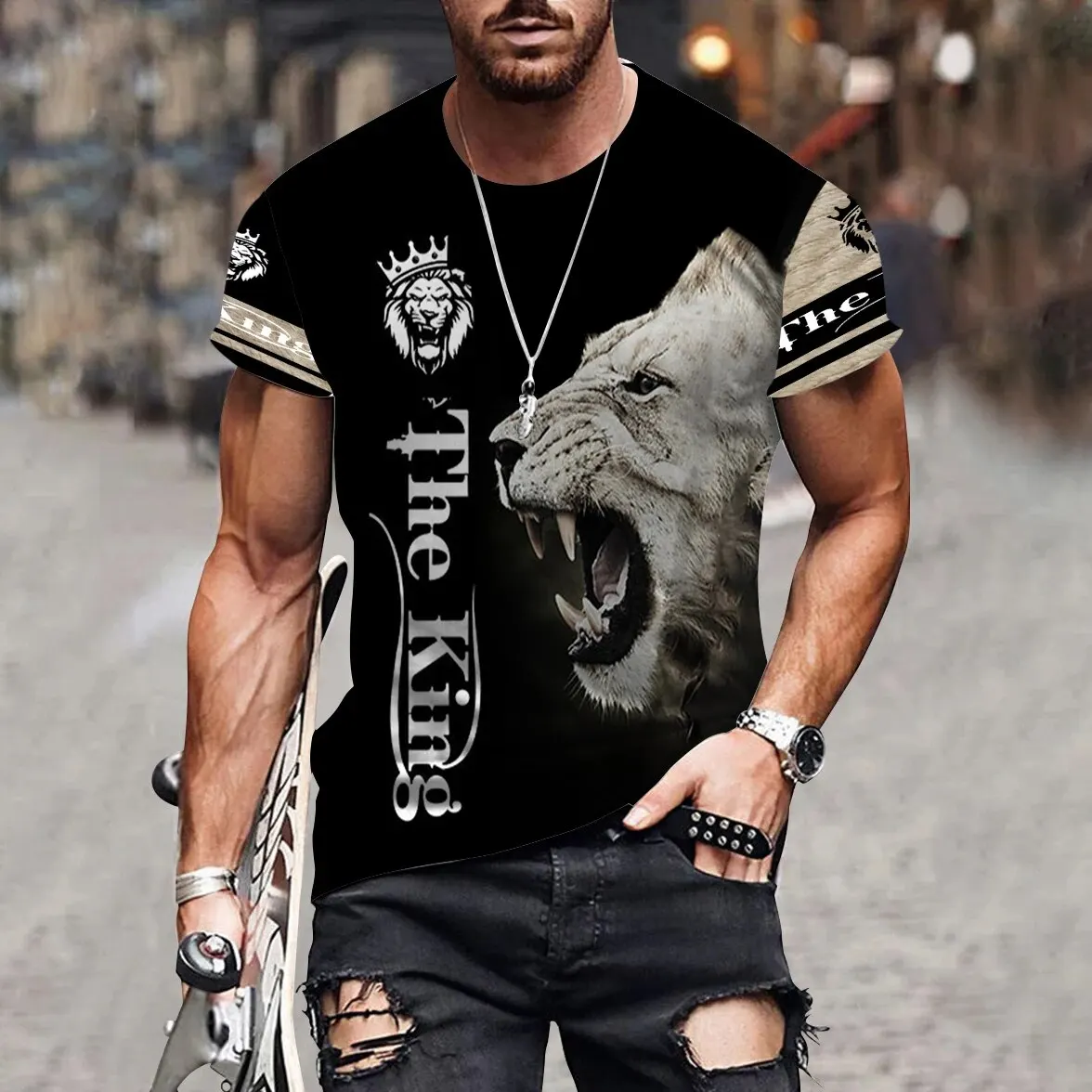 

Men's T-Shirt Trend Fashion Street T-Shirt Hip-Hop Loose Short Sleeved Summer T Shirt For Men Clothing Casual Fashion Top Tee