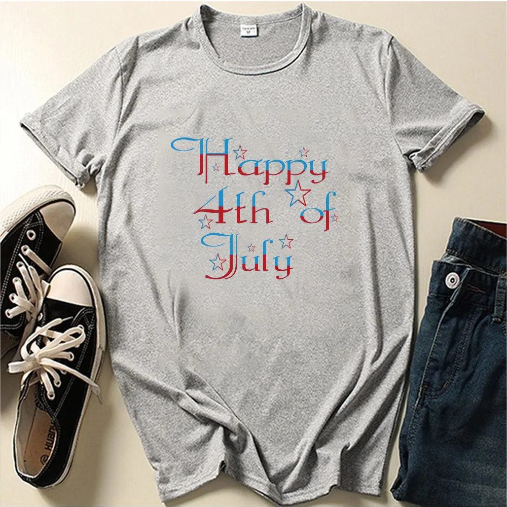 Seeyoushy HAPPY 4TH OF JULY Liberation Day Independence Day Printed T-shirt Summer Fashion Women's T-shirt 90s Streetwear Y2K