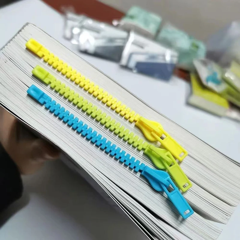 Creative Zipper Bookmark Novelty Student Stationery Reading Notepad Marking Book Binder Divider School Supplies Gift