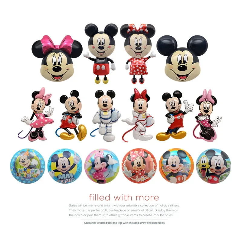 Disney Cartoon Balloons Mickey Minnie Mouse Foil Balloon Baby Shower Birthday Party Decorations Kids Classic Toys Air Gift