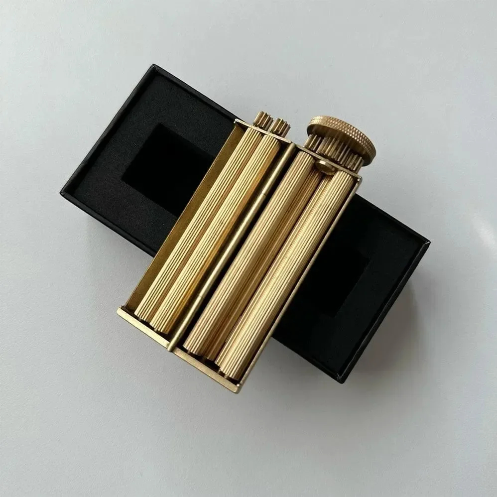 70mm Antique  Mechanical  Style Solid Brass Cigarette Rolling Machine Smoke Manual Tobacco Roller Handmade Can Rollie Paper