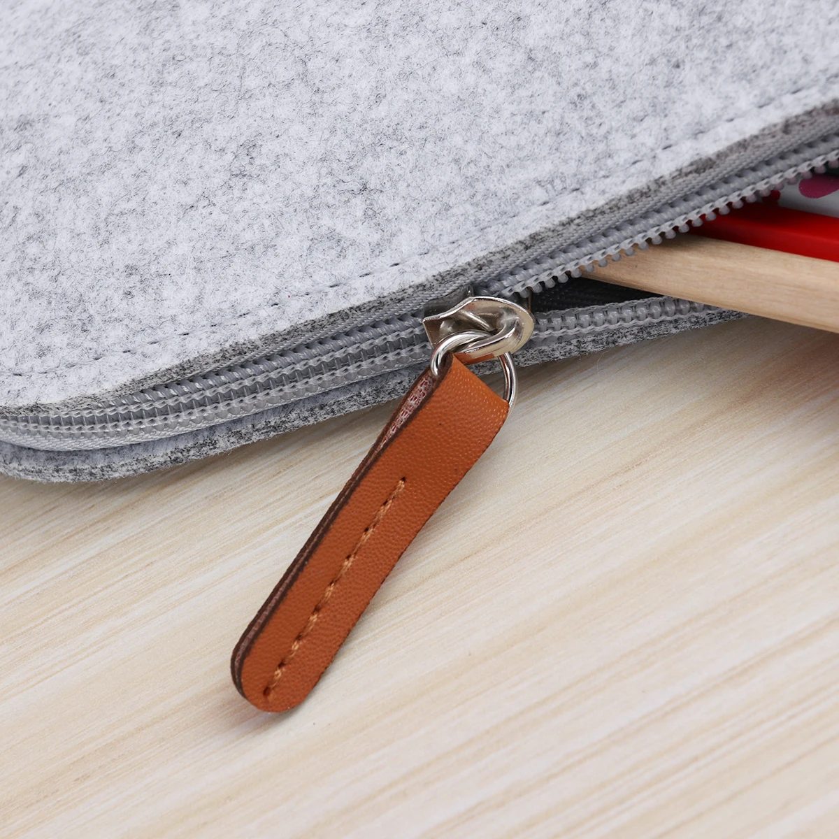 

3 pcs Stationery Bag Set Pencil Organizer Zipper Case Pouch Felt Wear Resistant Scratch Simple Chic High Capacity Pen