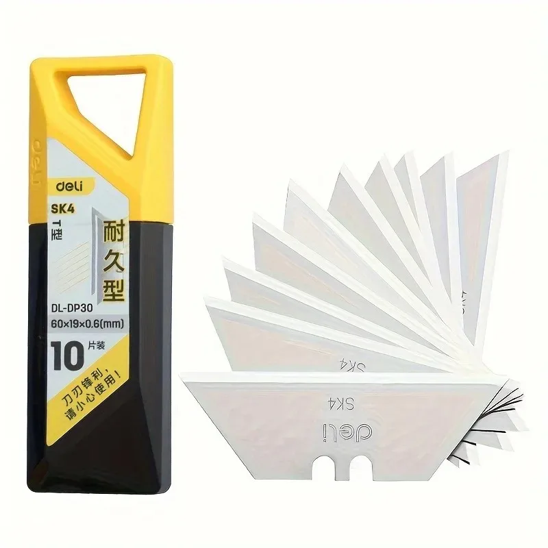 10pcs Utility Knife Blades SK4 Steel Box Cutter Blades with Plastic Case Standard Blades for Utility Knife Replacement
