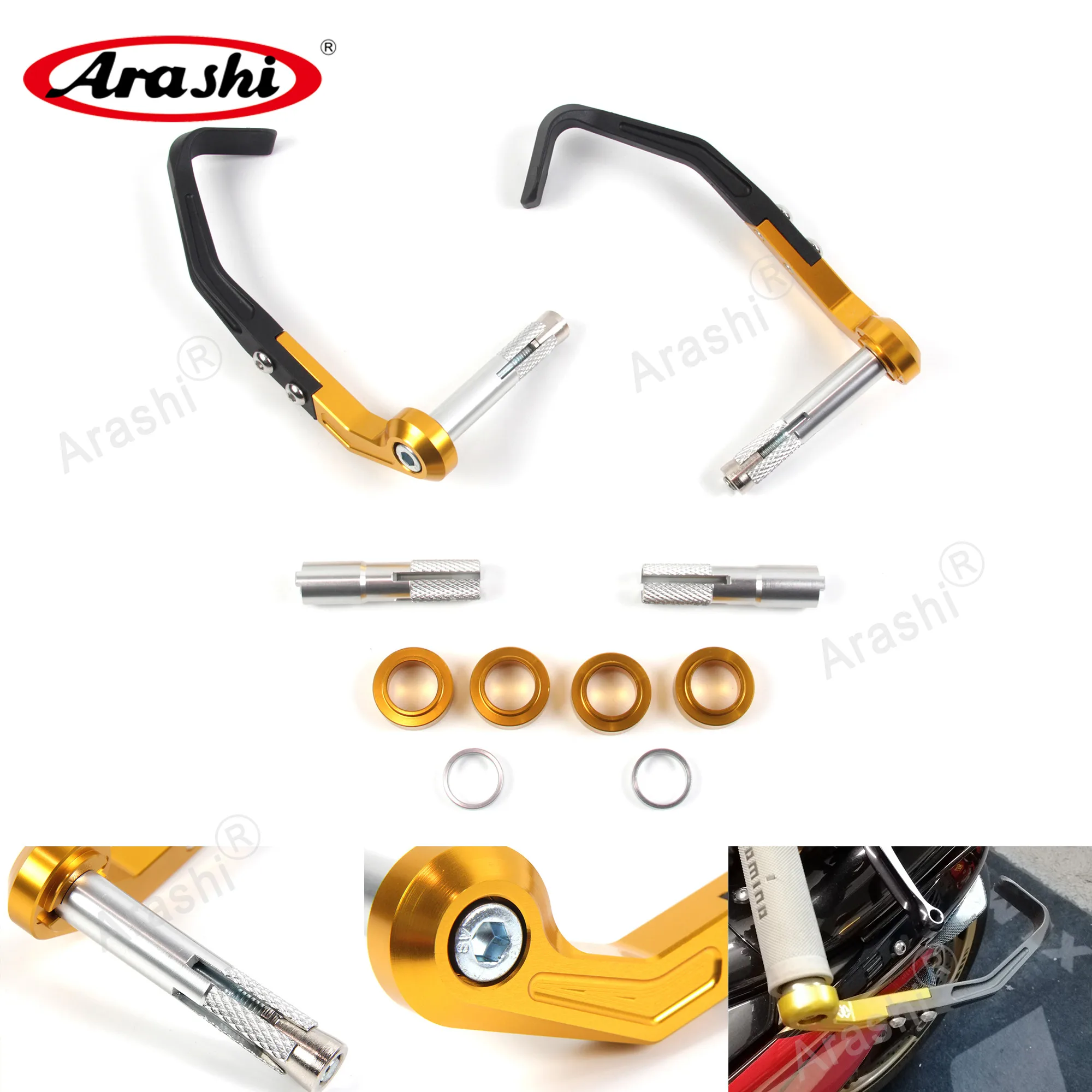 Arashi CNC Proguard System Guard 22mm Handlebar Balancing Lever Brake Clutch Levers Protector Universal For YAMAHA YZF R1 R6