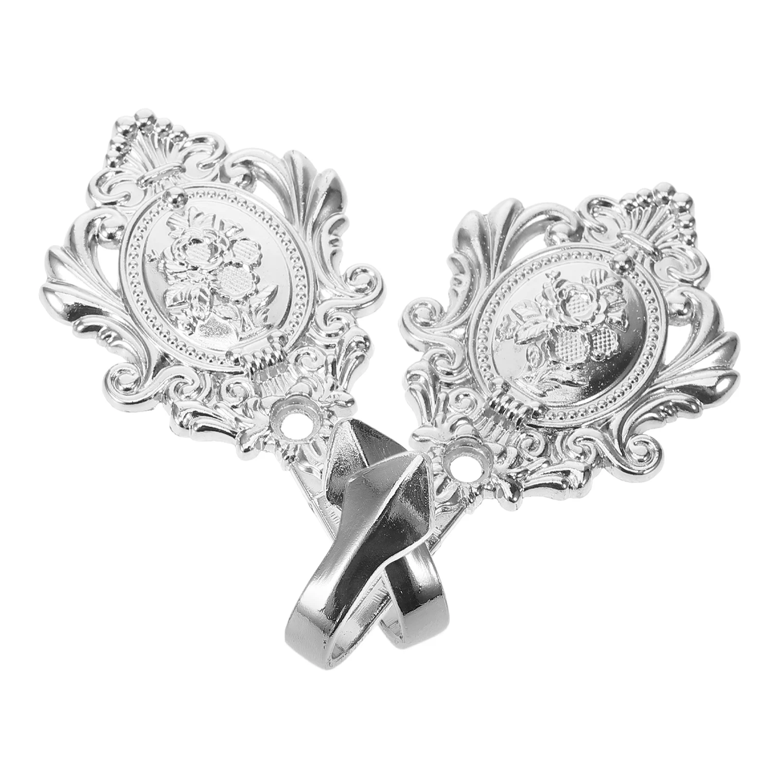 

2pcs Black Metal Wall Hooks Shower Curtain Rod Holder Retro Home Decor Hat Tie Coat Hanger Door Stopper Style Holiday Gift