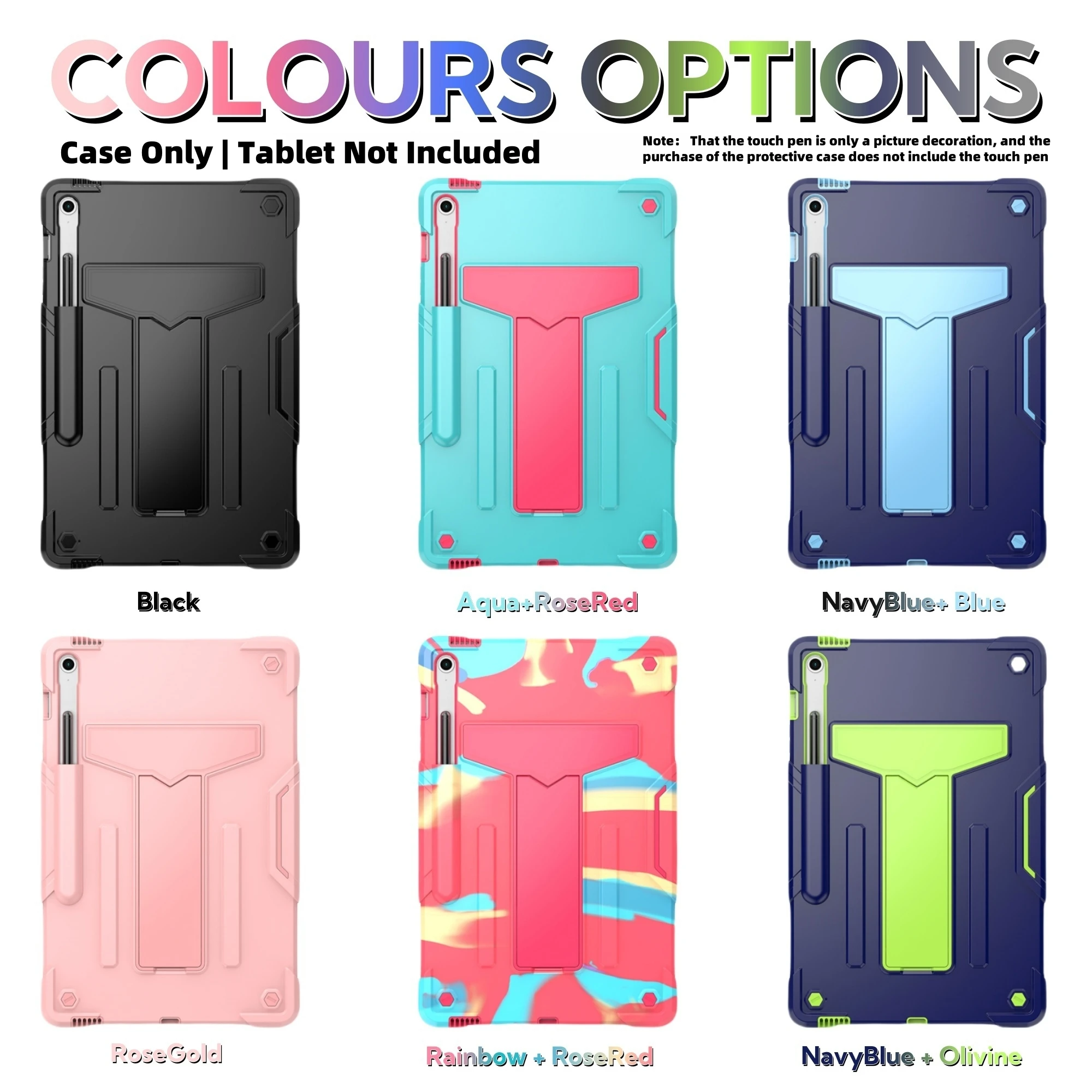 

Case For Galaxy Tab S10 FE plus 13.1'' 2025 release (SM-X620/X628B) Heavy Duty Shockproof Cover with kickstand/Pen Holder