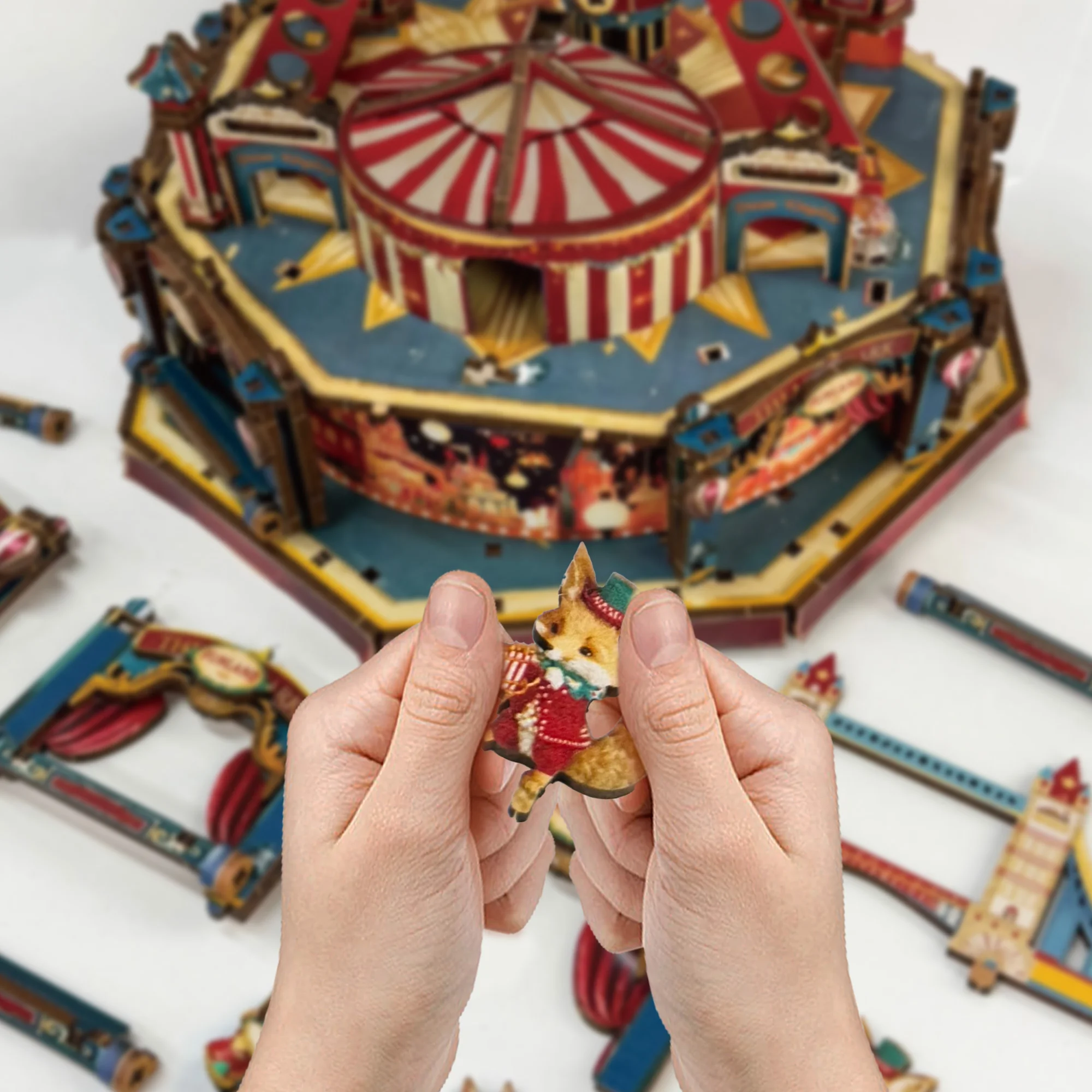 Carillon con ruota panoramica del secolo fai-da-te Case delle bambole Kit modello in miniatura in legno Puzzle 3D Casa delle bambole con mobili per regali di amici