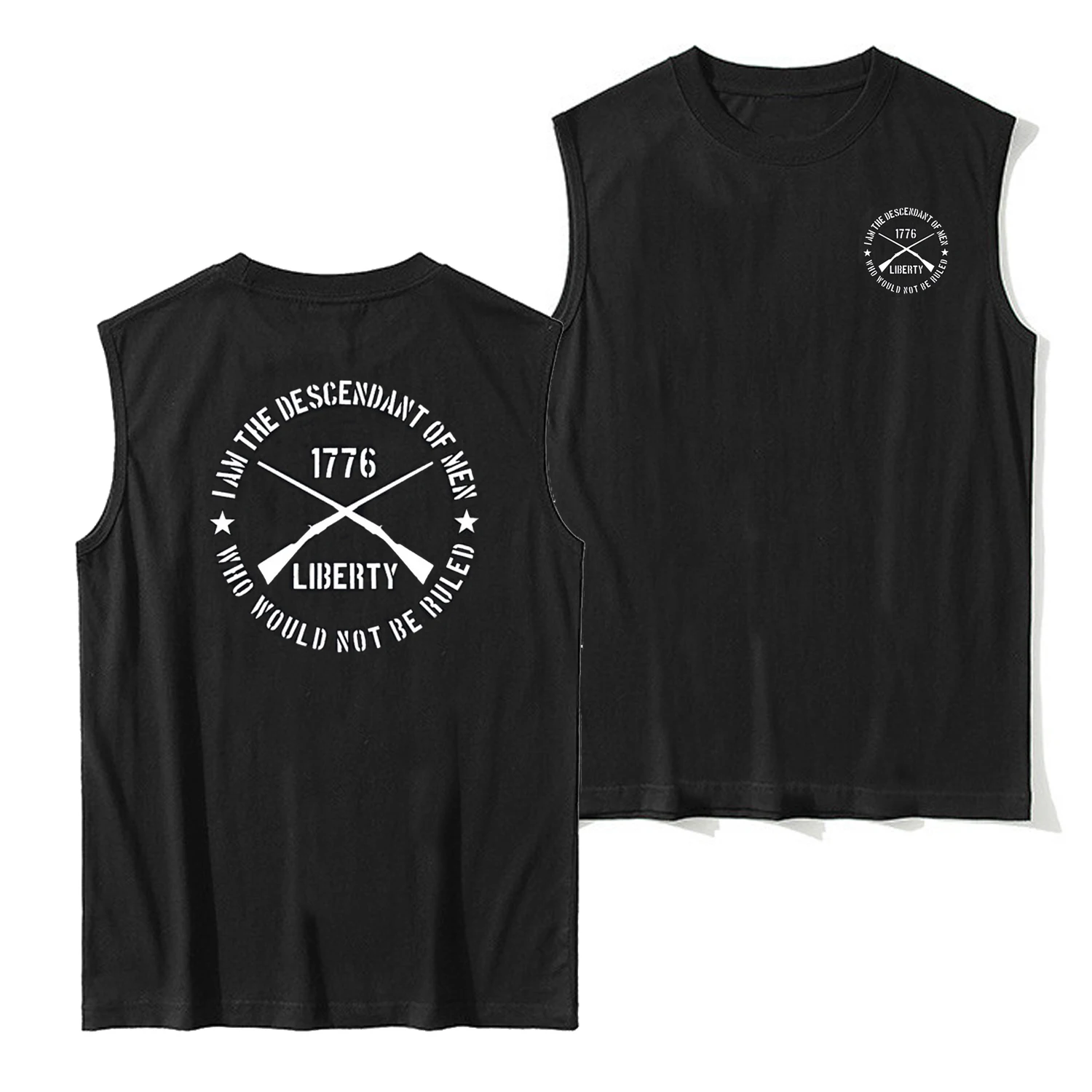 

I Would Not Be Ruled, 1776 2-я поправка Molon Labe Tank Top 100% хлопок с круглым вырезом Летние повседневные мужские майки без рукавов