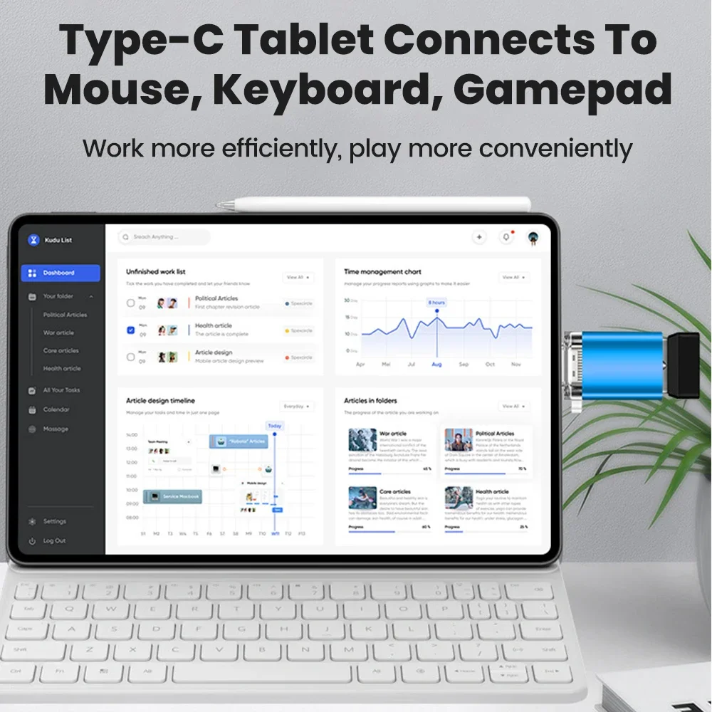 Elough USB 3.0 Adapter Type C Male To USB A Female Fast Charging OTG Adapter For iPhone 15 16 Samsung Laptops PC USB C Converter