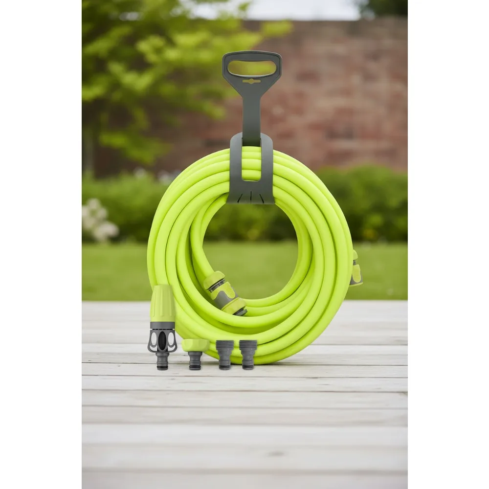 

Lightweight Garden Hose Kit with Quick Connect Attachments | Flexible, Kink-Free, All-Weather Use for Home Gardeners