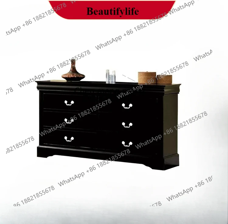 

G153 French entrance retro solid wood chest cabinet bedroom locker American light luxury drawer storage cabinet living room