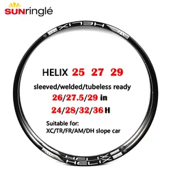 Sunringle HELIX Bicycle rim Aluminum alloy Mountain/road bike TR25 TR27 TR29 vacuum wheel rim 28H 32H  wheel rim 29/27.5/26 inch