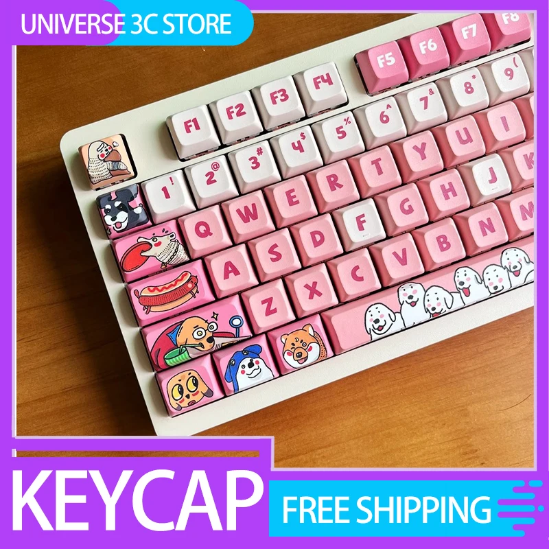 

Mechanical Keyboard Keycap Pbt Sublimation Cherry 123keys Customized Ergonomics Gaming Cute Accessories For Office Girls Gifts