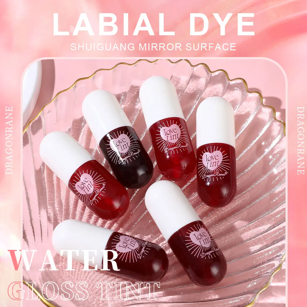 Mirror Lipstick, Water-Dyed Lip Liquid, Lip Glaze, Water-Glossy Mirror Glass Lipstick, Long-Lasting, Not Easy to Stick to the Cup, Lip Glaze, Light