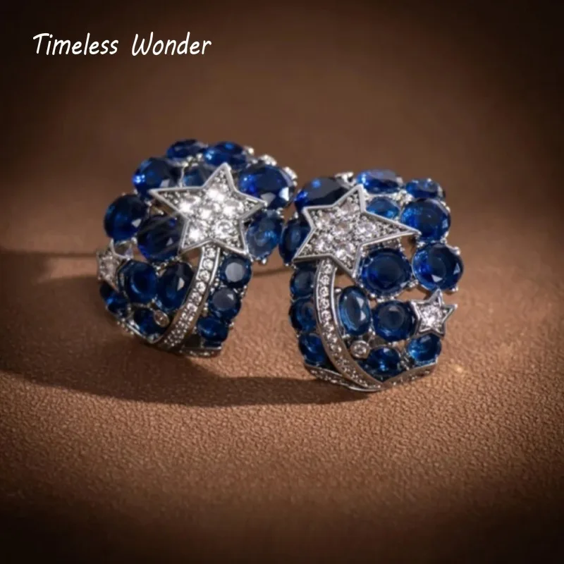 

Timeless Wonder Fancy Zircon Geo Star Stud Earrings for Women Designer Jewelry Sweet Gift Brincos Trendy Top Mix Rare 3232