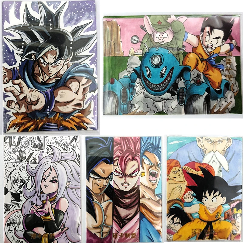 Anime Dragon Ball Son Goku Android #21 Master Roshi Hand Drawn Cards Collectible Cards Toy Christmas Birthday Gift