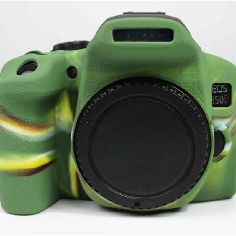 

For Canon SLR EOS 850D，Protective Body Case Skin protector cover Camera Bag Silicone Case + Tempered Glass LCD Protective Film