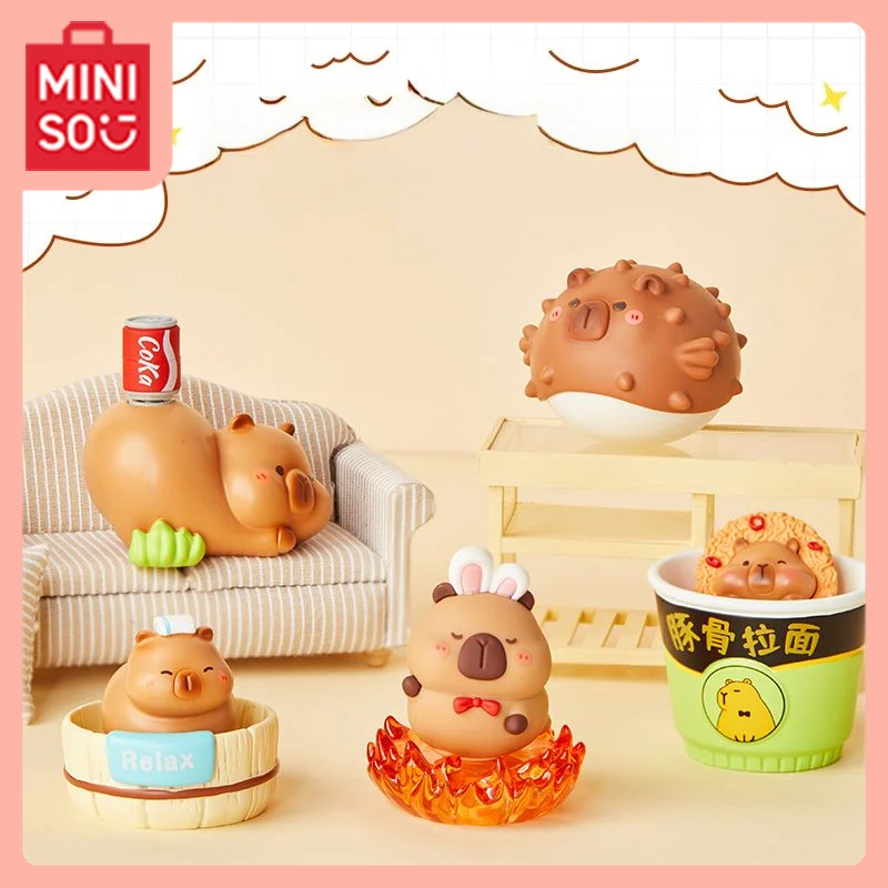 

MINISO Kawaii Anime Cartoon Dolphin Gas in Dolphin Blind Box Mengqu Capibala Doll Art Toy Accessory Gift Student Present