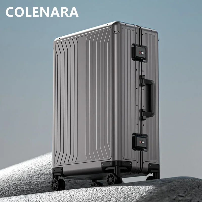 COLENARA Luggage Large Capacity Business Trolley Case 20 Inches All Aluminum Magnesium Alloy Boarding Box 24"28 Inch Suitcase