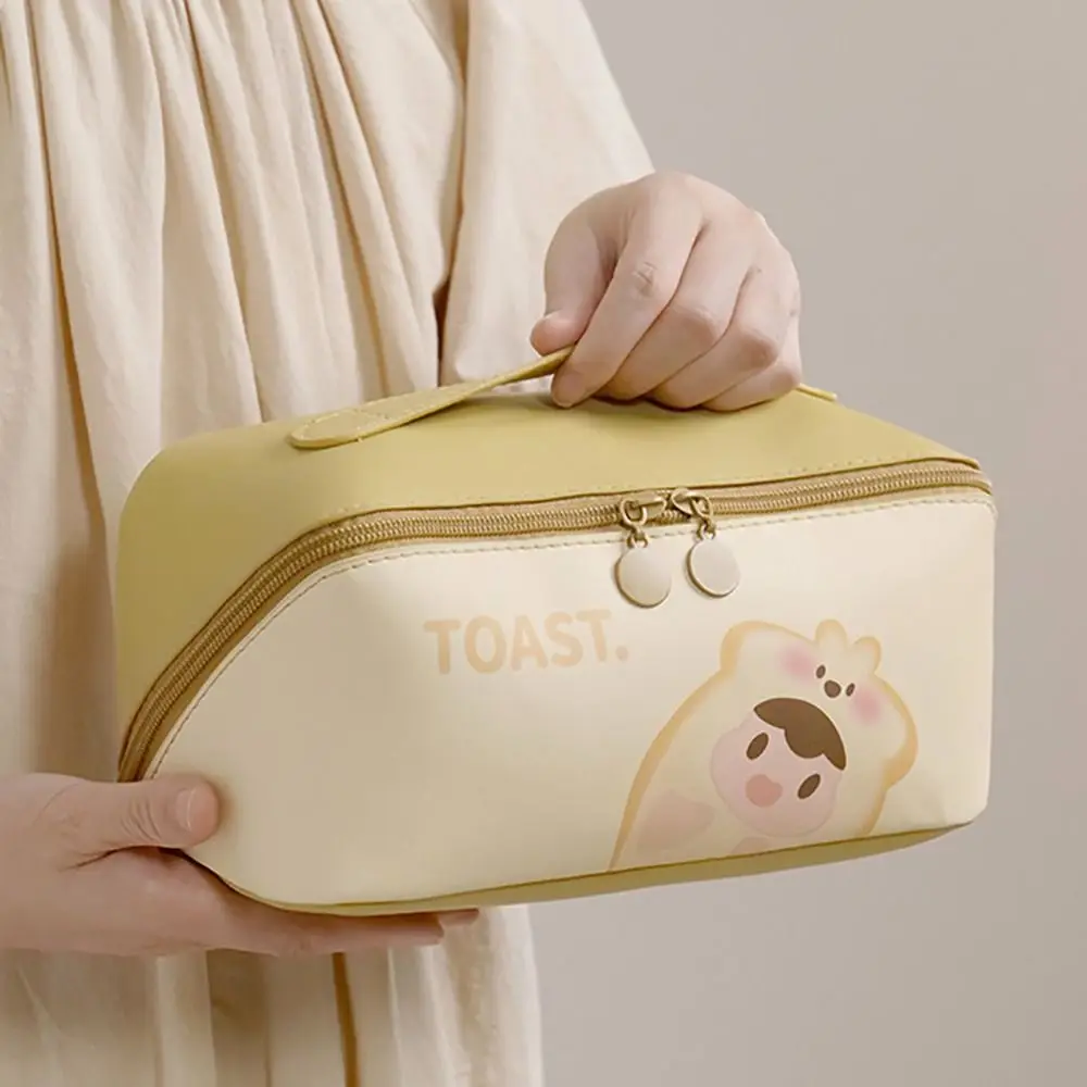 NEW PU Leather Shell Cosmetic Bag Multifunctional Cartoon Wash Bag Zipper Large Capacity Cosmetic Storage Bag