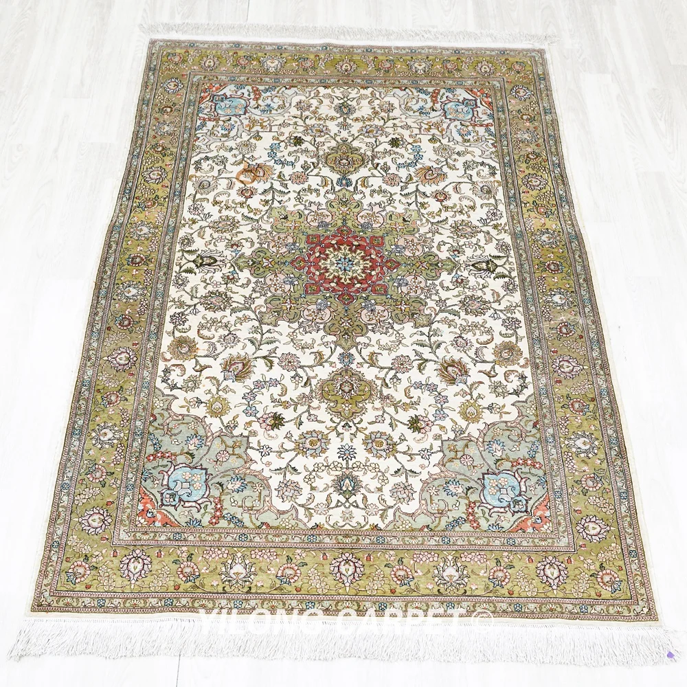 122x183cm Persian Traditional Silk Carpet Antique Oriental Rugs For Sale (YHW1002B)