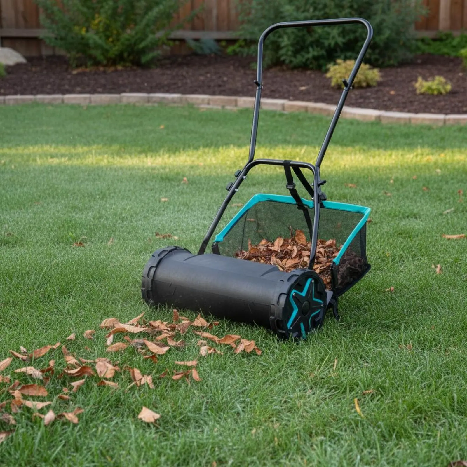 Foliage and Grass Sweeper Easy to Use Push Lawn Sweeper Grass Foliage ...