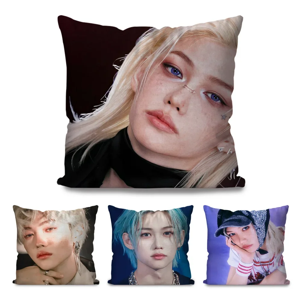 F-Felix KPOP Pillow Case Square Pillow Bedroom Sofa Leisure Comfort Cushion Car Living Room Home Decoration 40X40